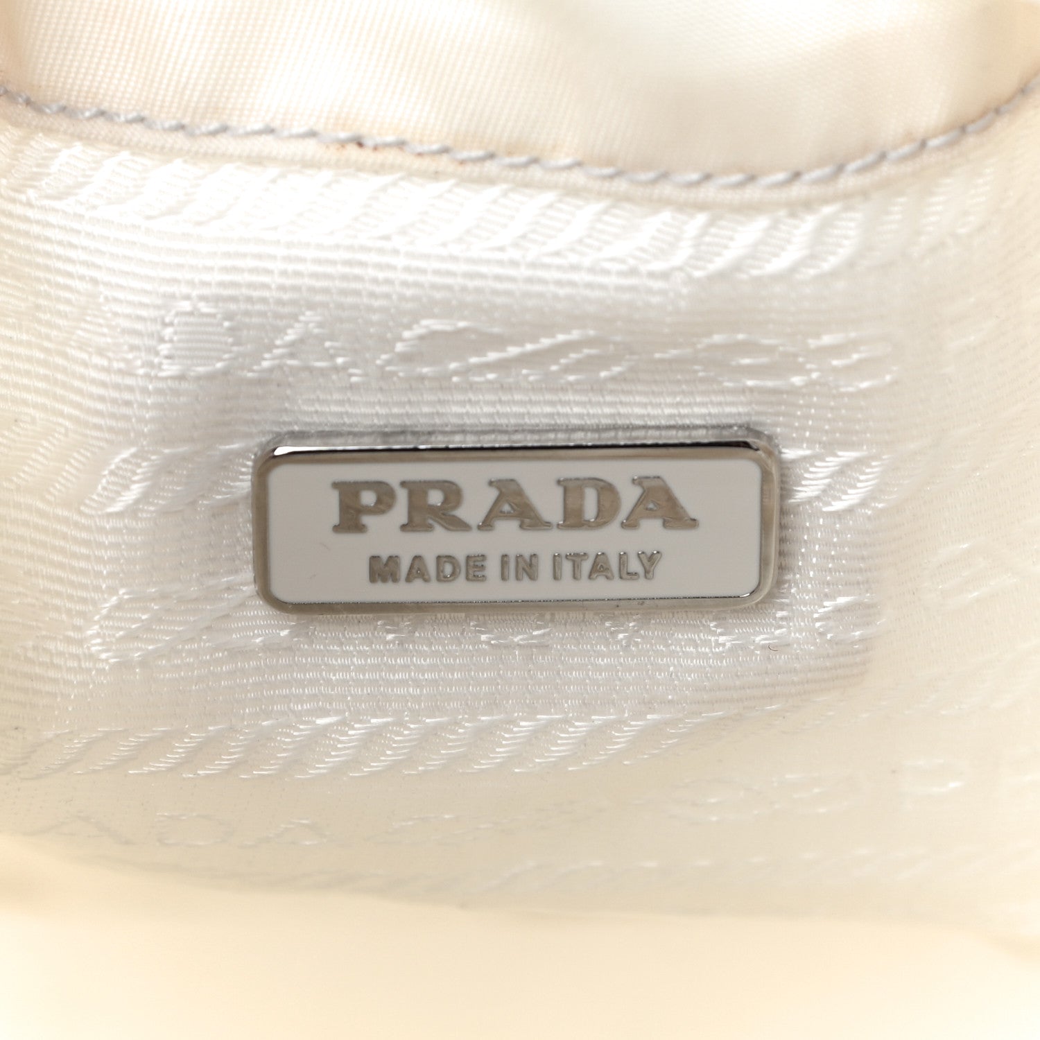 Prada Tessuto Nylon Saffiano Robot Bucket Bianco 6 of 11