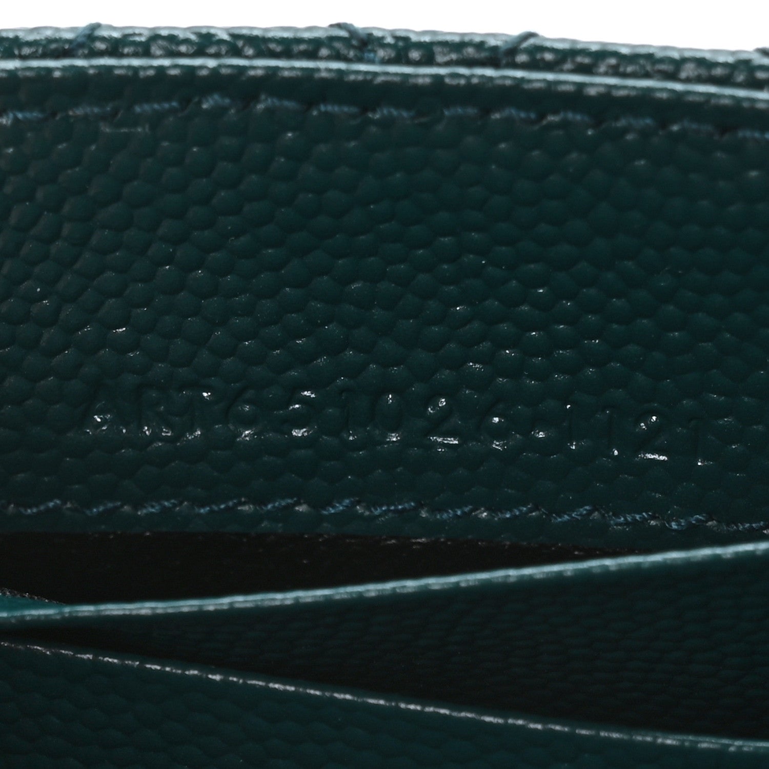 Saint Laurent Grain De Poudre Textured Mixed Matelasse Triquilt Small Monogram Envelope Wallet Sea Turquoise 7 of 7