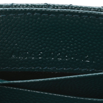 Saint Laurent Grain De Poudre Textured Mixed Matelasse Triquilt Small Monogram Envelope Wallet Sea Turquoise 7 of 7