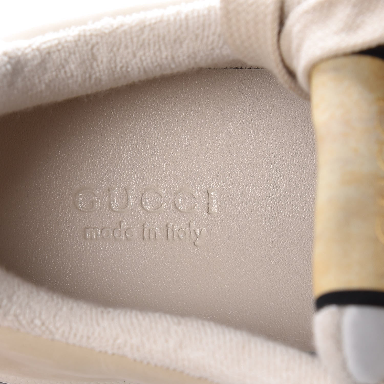 Gucci Nylon Nubuck Web Womens Screener Sneakers 36.5 Mystic White Dusty Milk 5 of 9