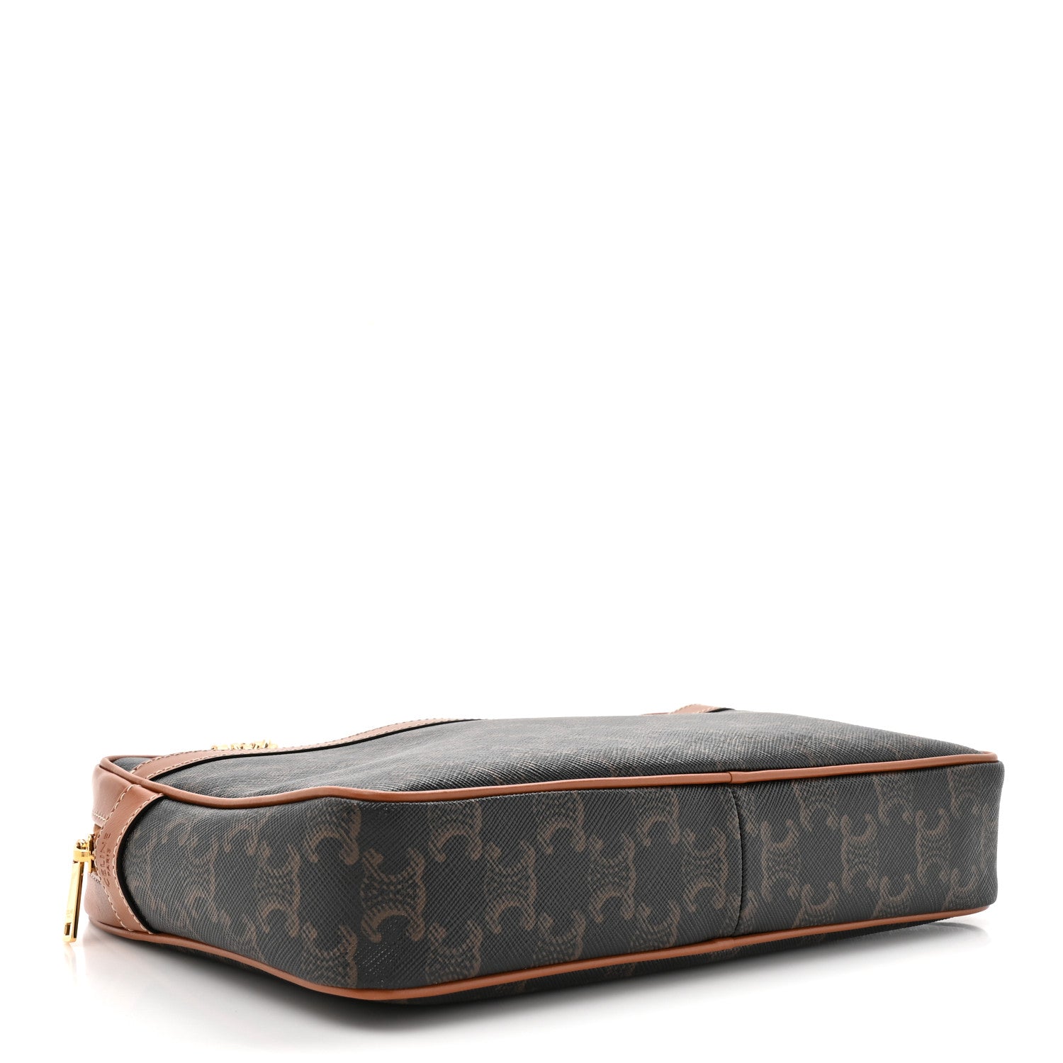 Celine Triomphe Canvas Calfskin Medium Patapans Tan 4 of 11