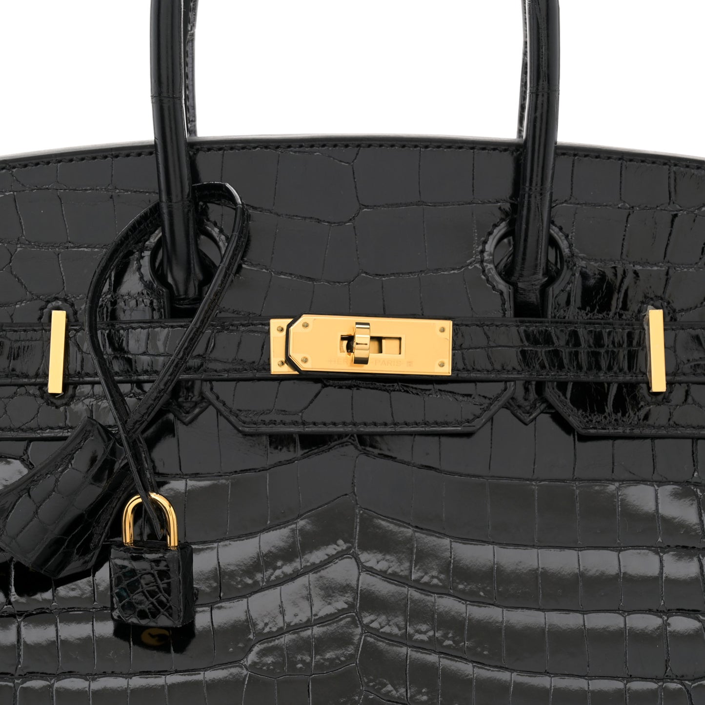 Shiny Niloticus Crocodile Birkin 30 Black