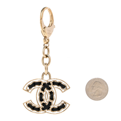 Chanel Lambskin CC Chain Keychain Black Gold 2 of 5