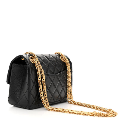 Chanel Aged Calfskin Quilted 2.55 Reissue Mini Flap Black 3 of 14