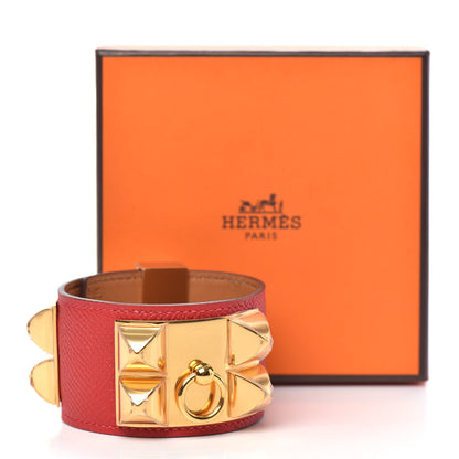 Hermes Epsom Collier de Chien CDC Bracelet S Rouge Casaque 6 of 6