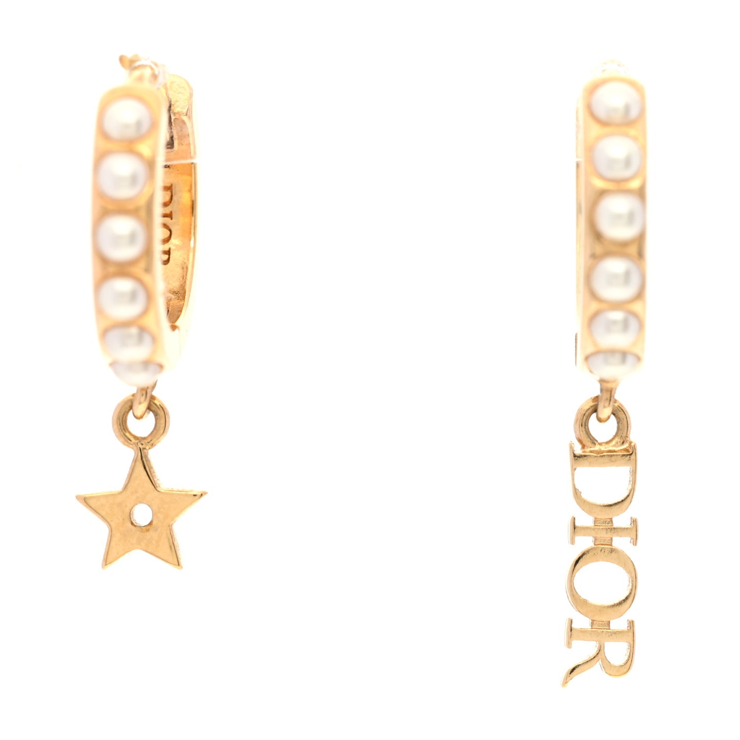 Pearl Hoop Earrings Gold