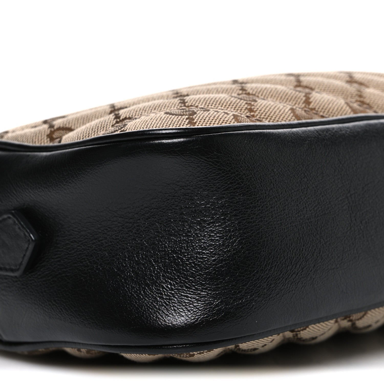 Gucci Monogram Matelasse Diagonal Small GG Marmont Chain Shoulder Bag Beige Black 8 of 10