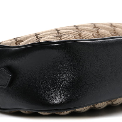 Gucci Monogram Matelasse Diagonal Small GG Marmont Chain Shoulder Bag Beige Black 8 of 10