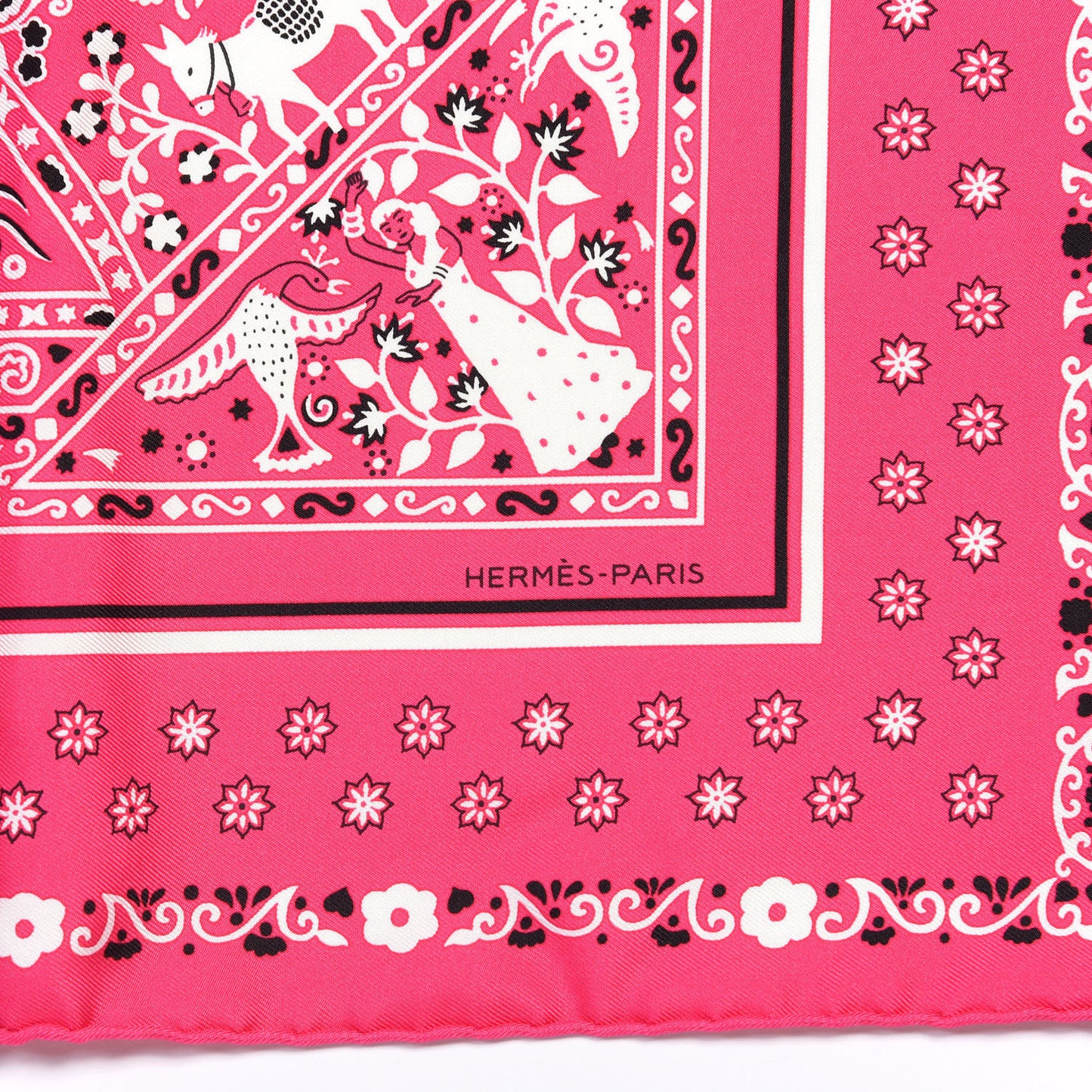 Silk Bandana Peuple Du Vent Scarf 55 Rode Indien White Black