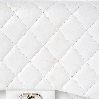 Chanel Caviar Quilted Jumbo Double Flap White 14 of 15