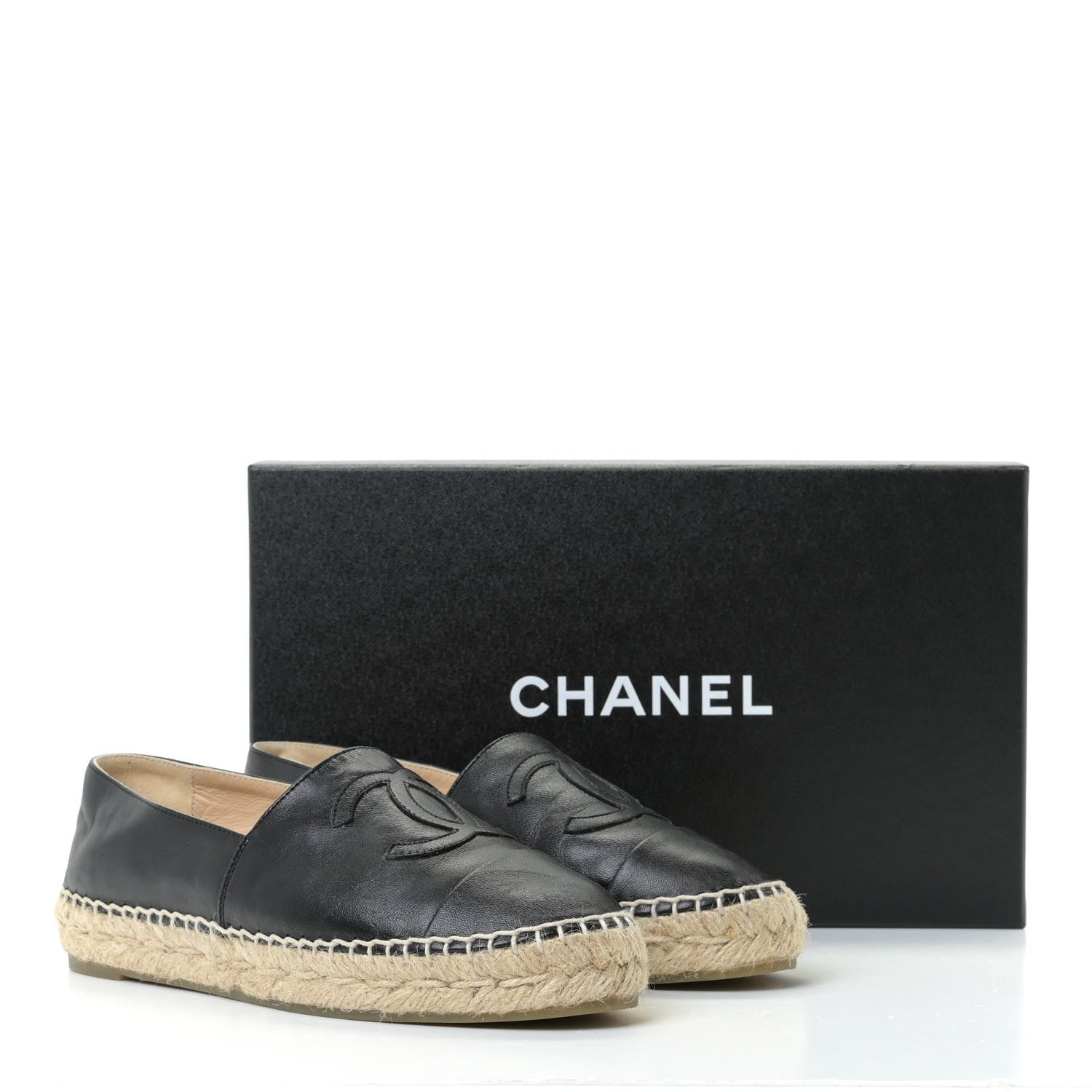 Chanel Lambskin CC Espadrilles 36 Black 24 of 24
