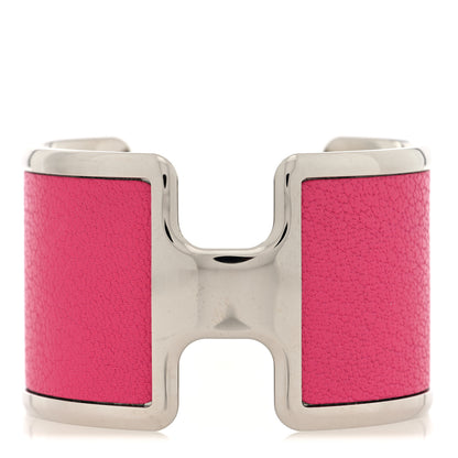 Hermes Chamkila Chevre Olympe Cuff Bracelet Rose Shocking 1 of 4