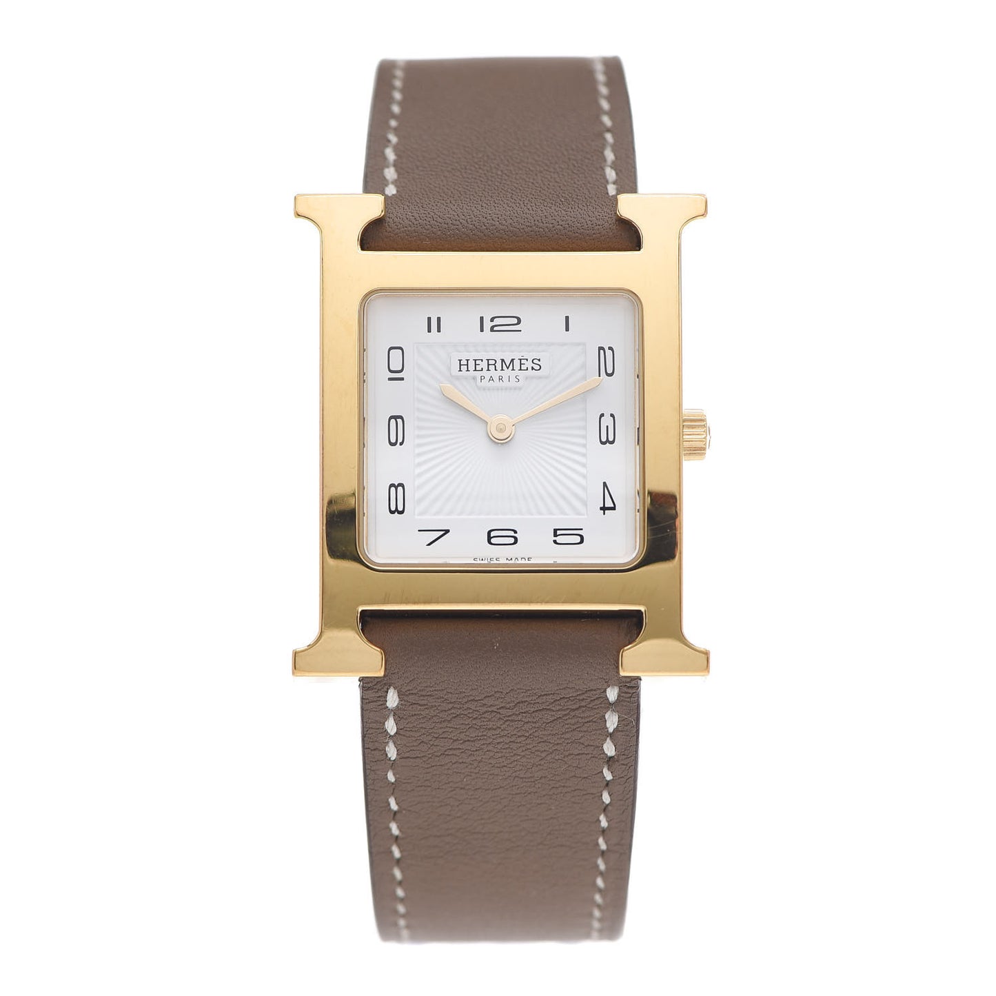 Stainless Steel Swift 26mm Heure H Hour Quartz Watch Etoupe