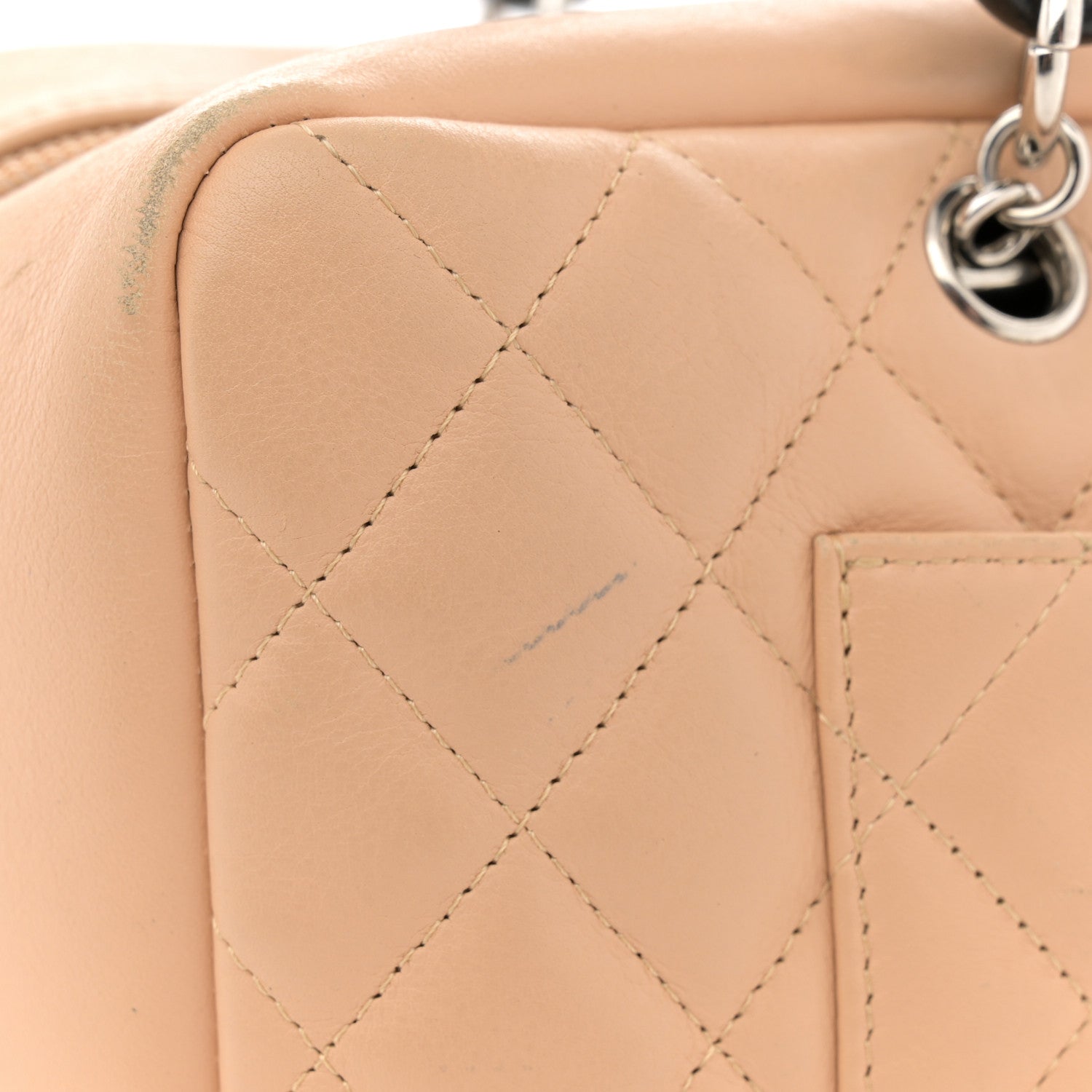 Chanel Calfskin Quilted Large Cambon Bowler Beige Black 12 of 15