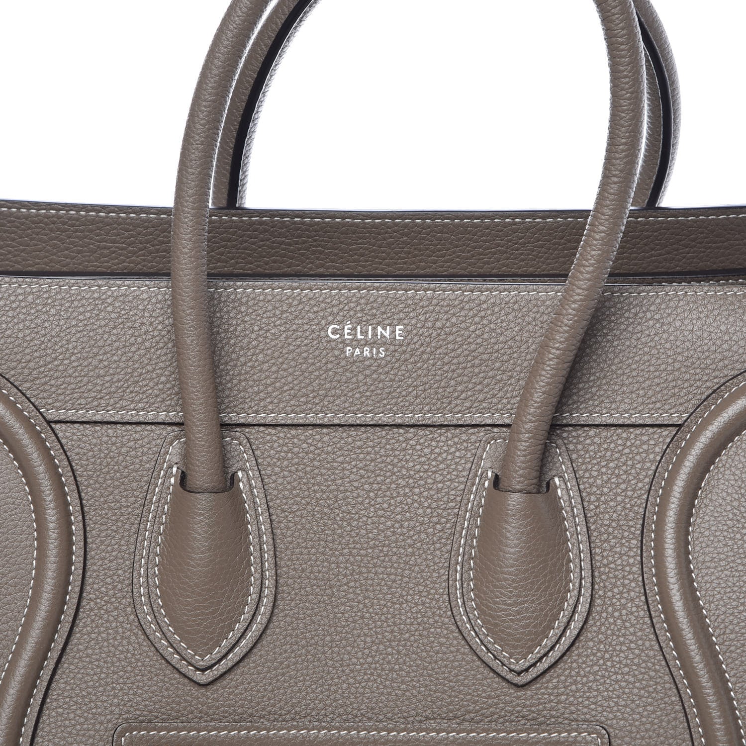 Celine Drummed Calfskin Micro Luggage Souris 6 of 11