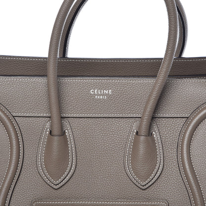 Celine Drummed Calfskin Micro Luggage Souris 6 of 11