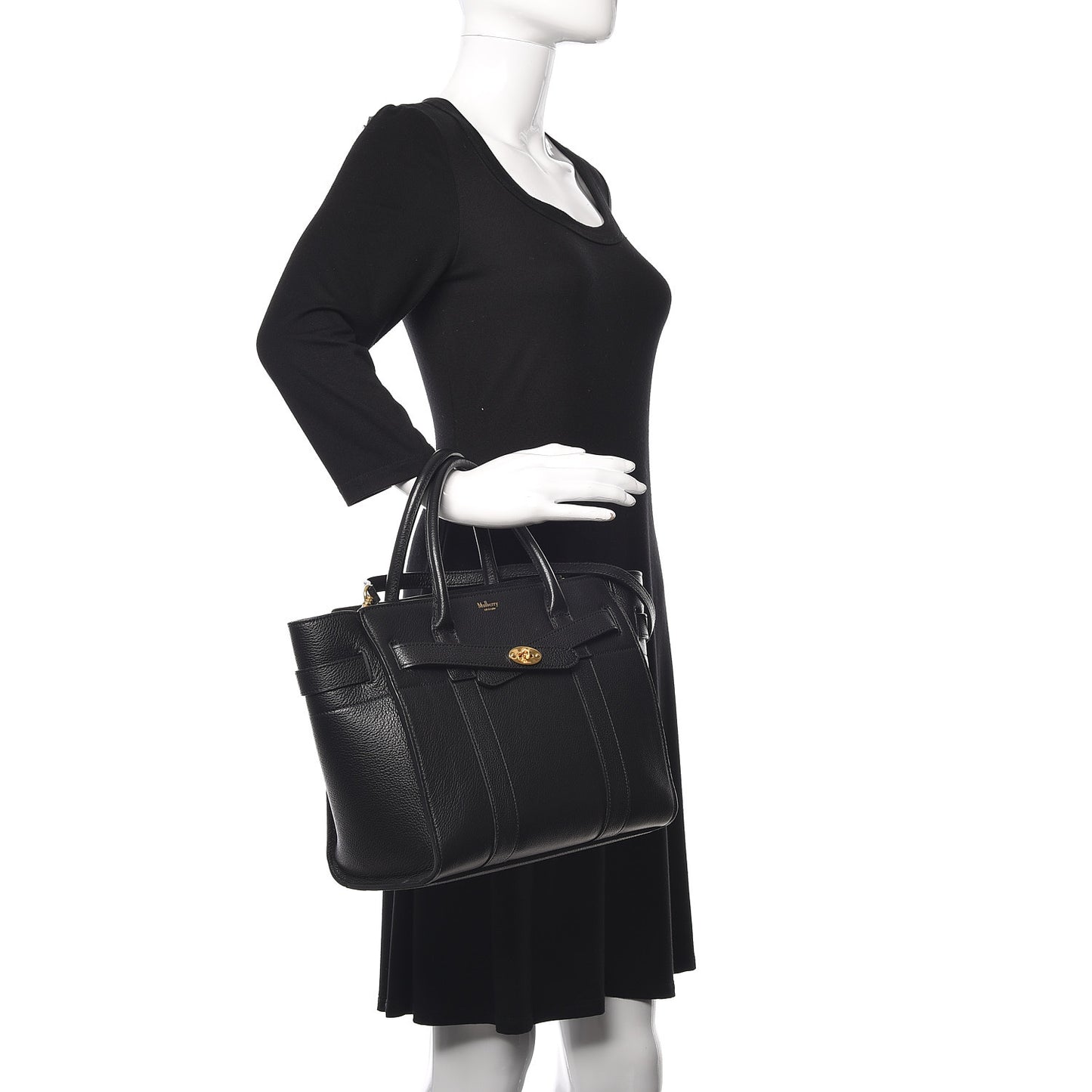 Classic Grain Small Bayswater Zip Tote Black