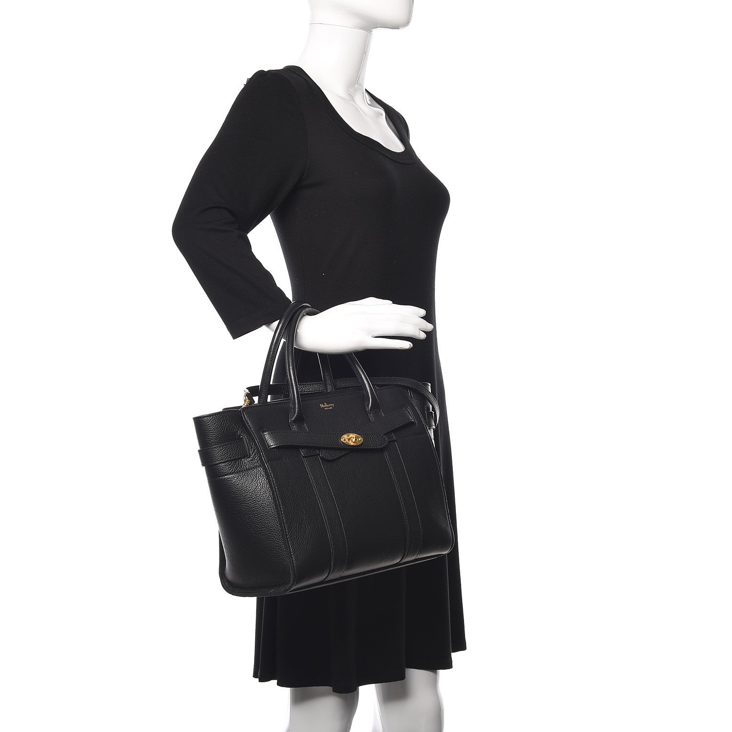 Mulberry Classic Grain Small Bayswater Zip Tote Black 2 of 13