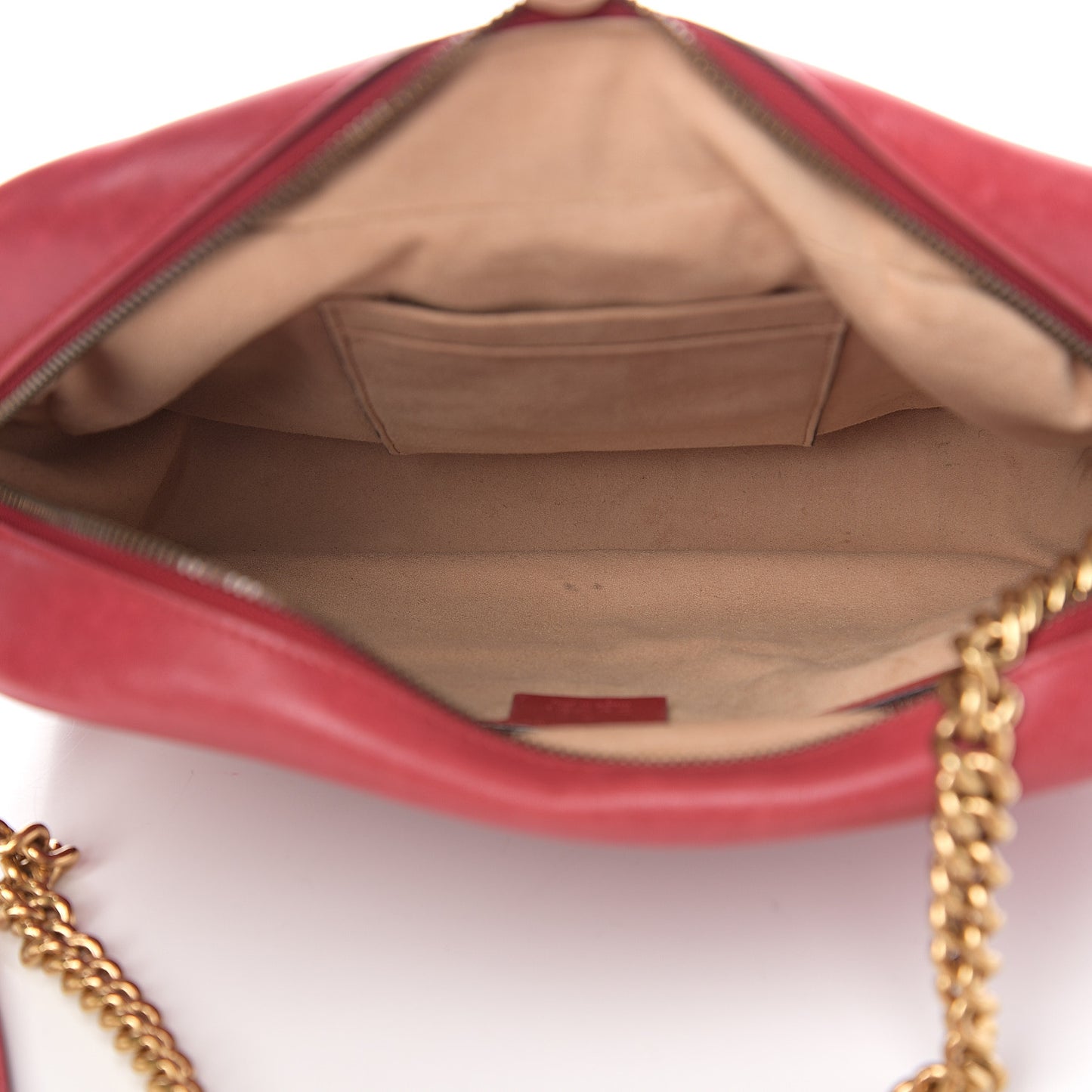 Calfskin Matelasse Medium GG Marmont Chain Shoulder Bag Hibiscus Red