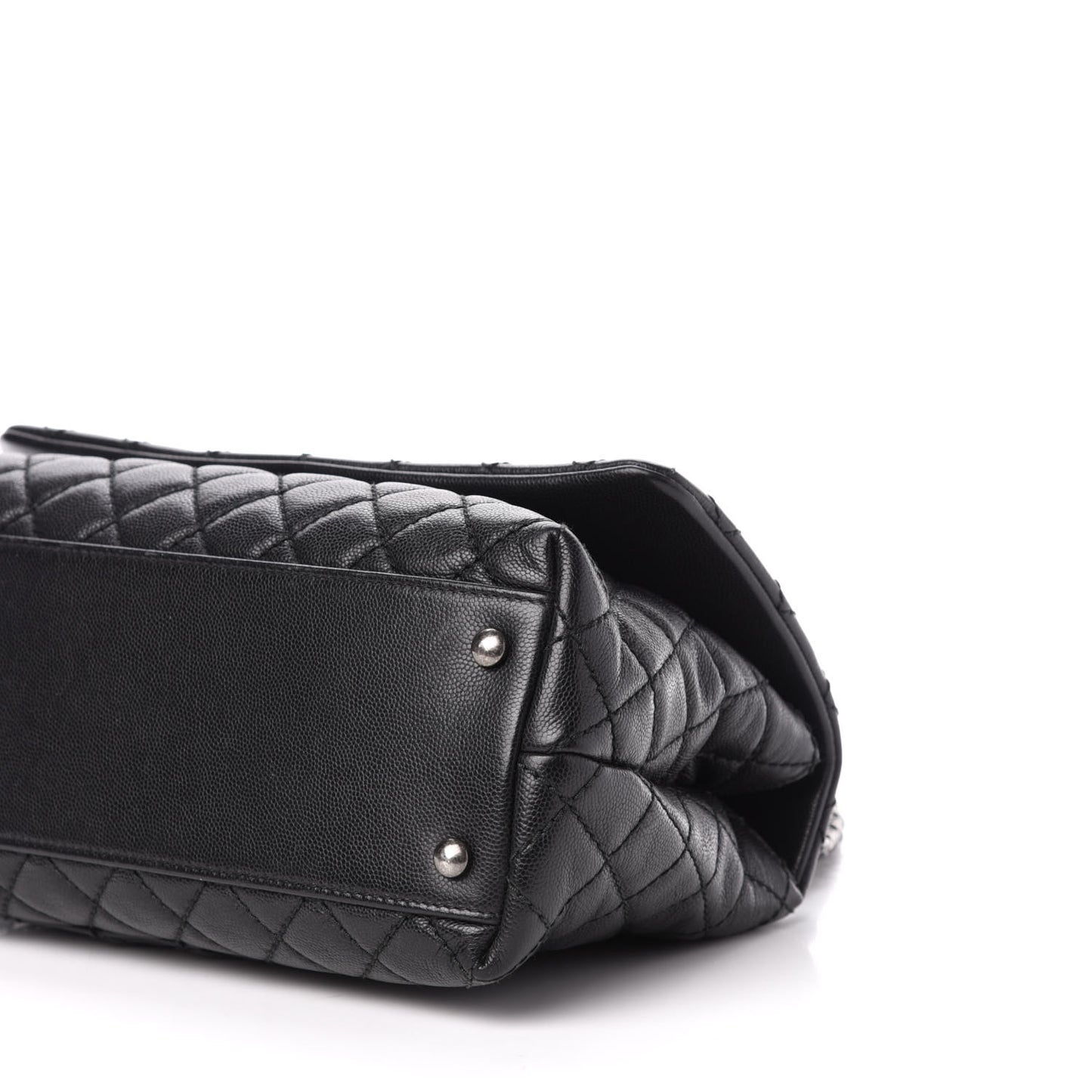 Caviar Quilted Small Coco Handle Flap Black