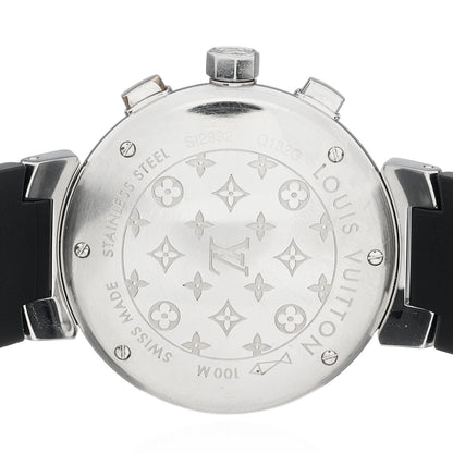 Louis Vuitton Stainless Steel Rubber 34mm Tambour Lovely Cup Quartz Watch Black 4 of 5
