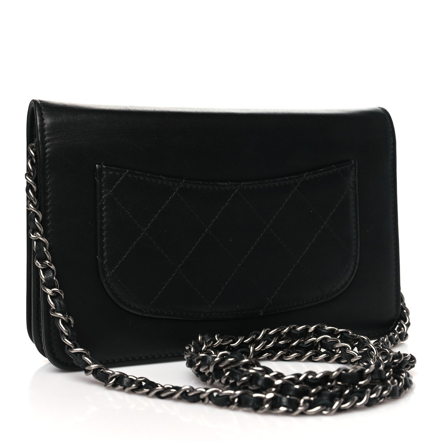 Chanel Calfskin Chain 20s Signe Wallet on Chain WOC Black 3 of 11