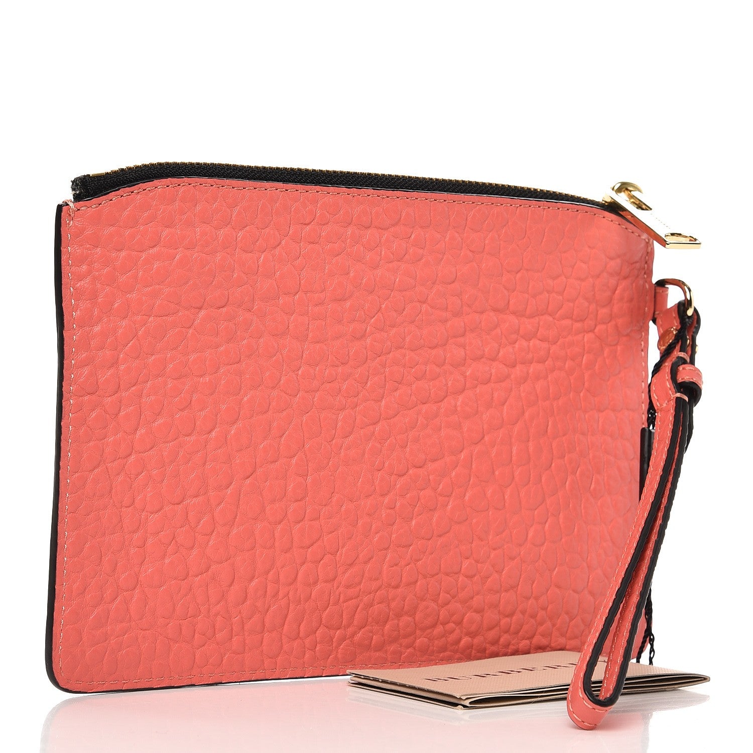 Burberry Signature Grain Calfskin Paige Wristlet Clutch Rose Pink 3 of 7