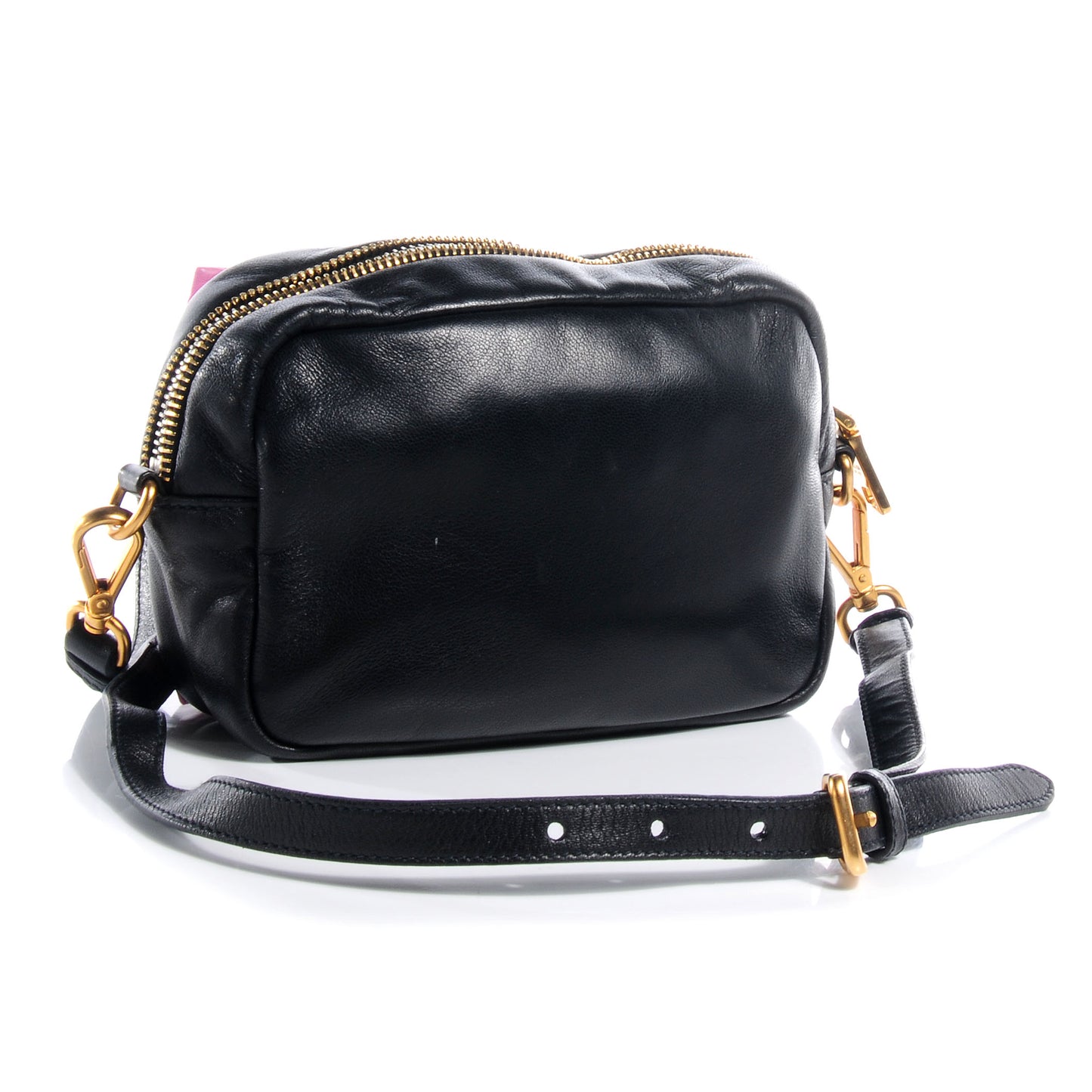 Nappa Fiocco Bow Crossbody Clutch Pink Black
