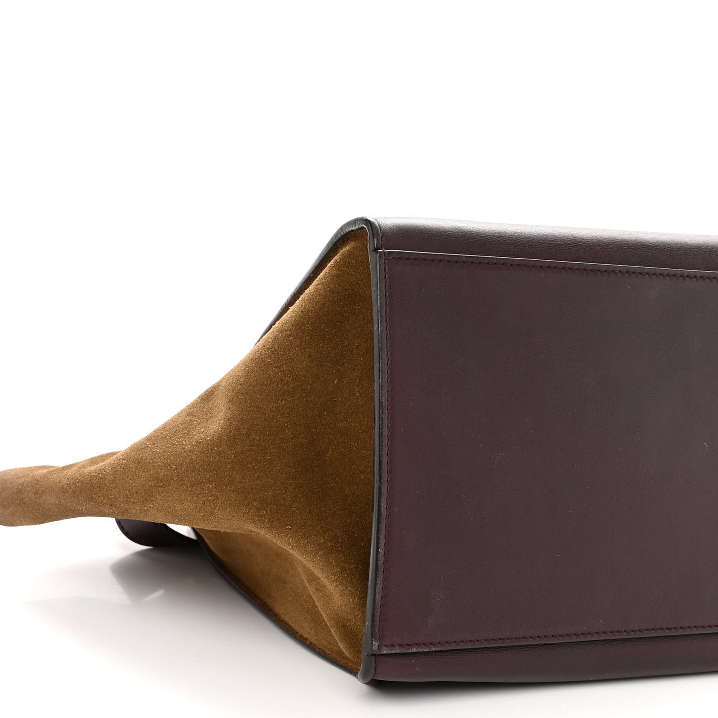 Calfskin Suede Tri-Color Medium Trapeze Burgundy