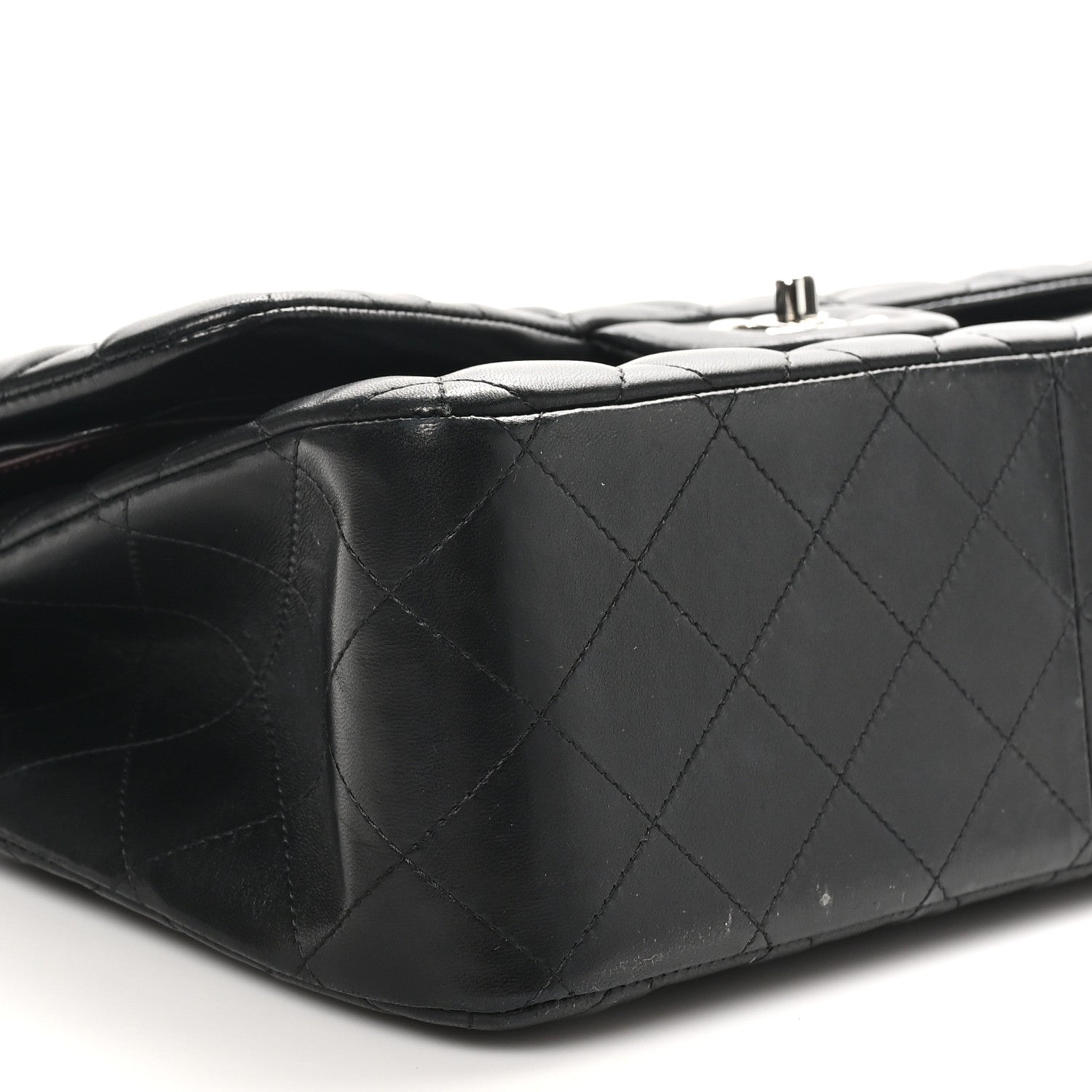 Chanel Lambskin Quilted Jumbo Double Flap Black 9 of 12