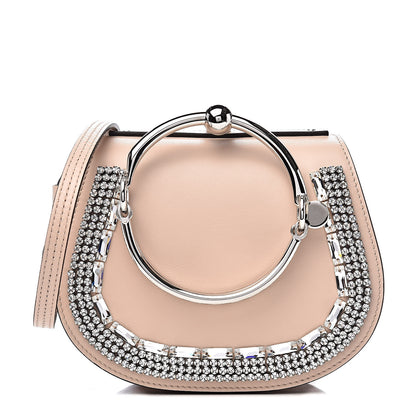 Chloe Calfskin Crystal Embellished Small Nile Bracelet Bag Cement Pink 1 of 9