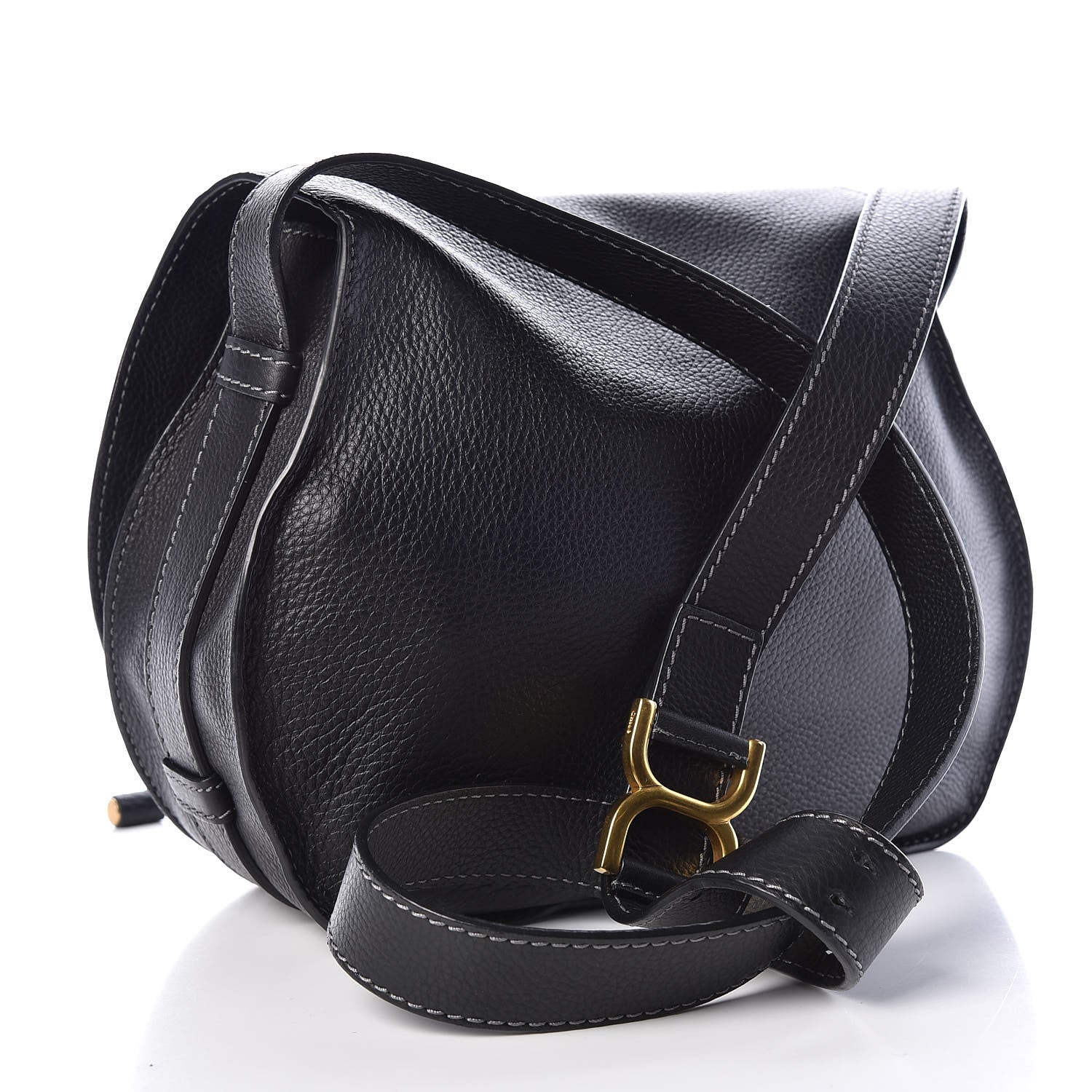 Chloe Calfskin Medium Marcie Round Crossbody Bag Black 3 of 11