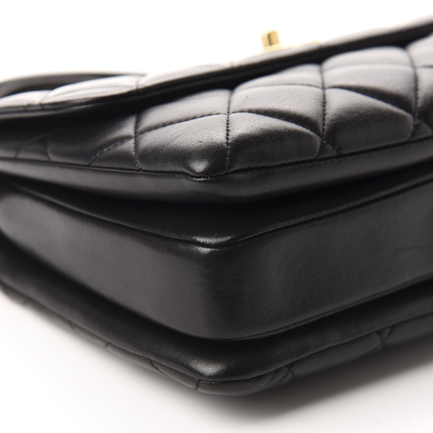 Lambskin Quilted Small Trendy CC Dual Handle Flap Bag Black