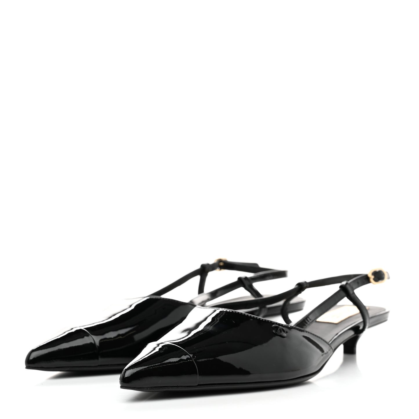 Patent CC Low Heel Slingback 41 Black