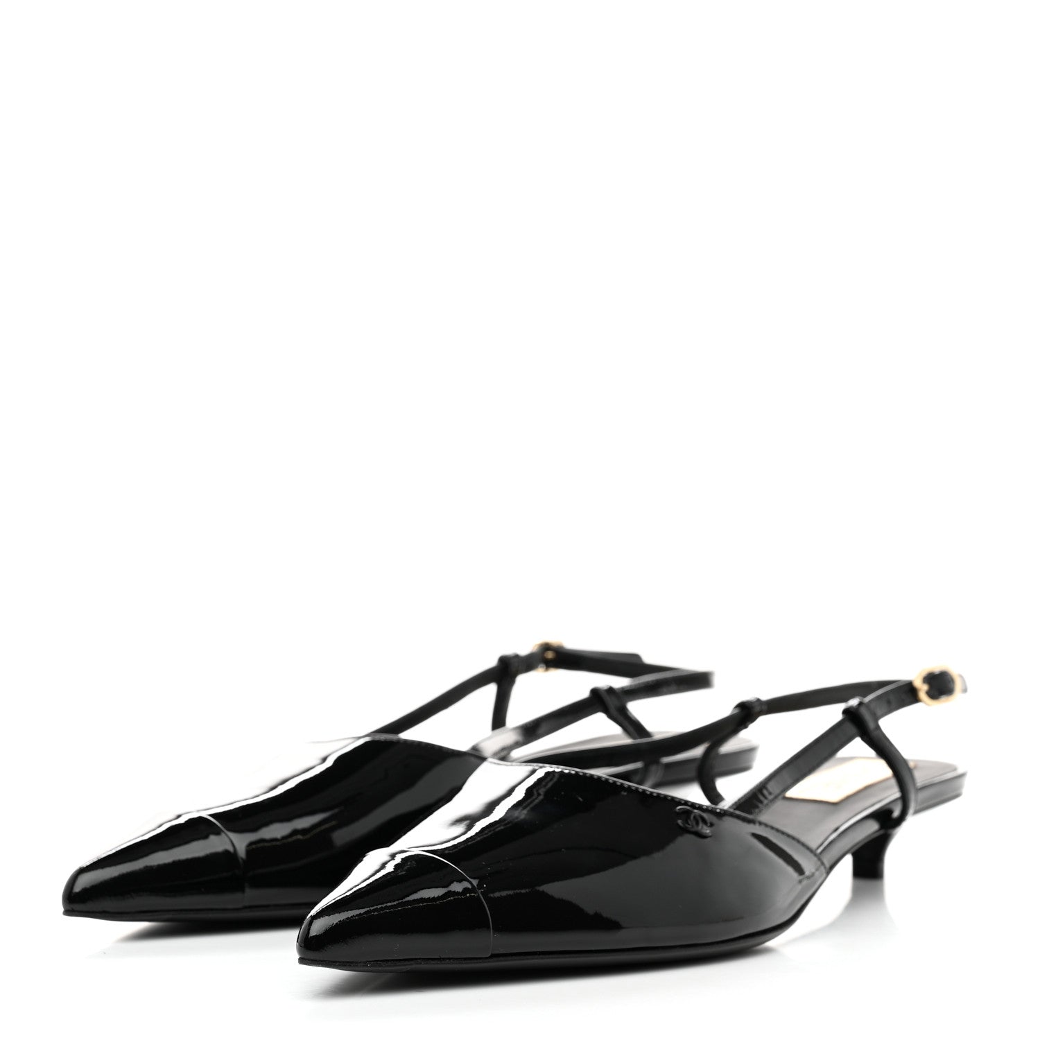 Chanel Patent CC Low Heel Slingback 41 Black 3 of 8