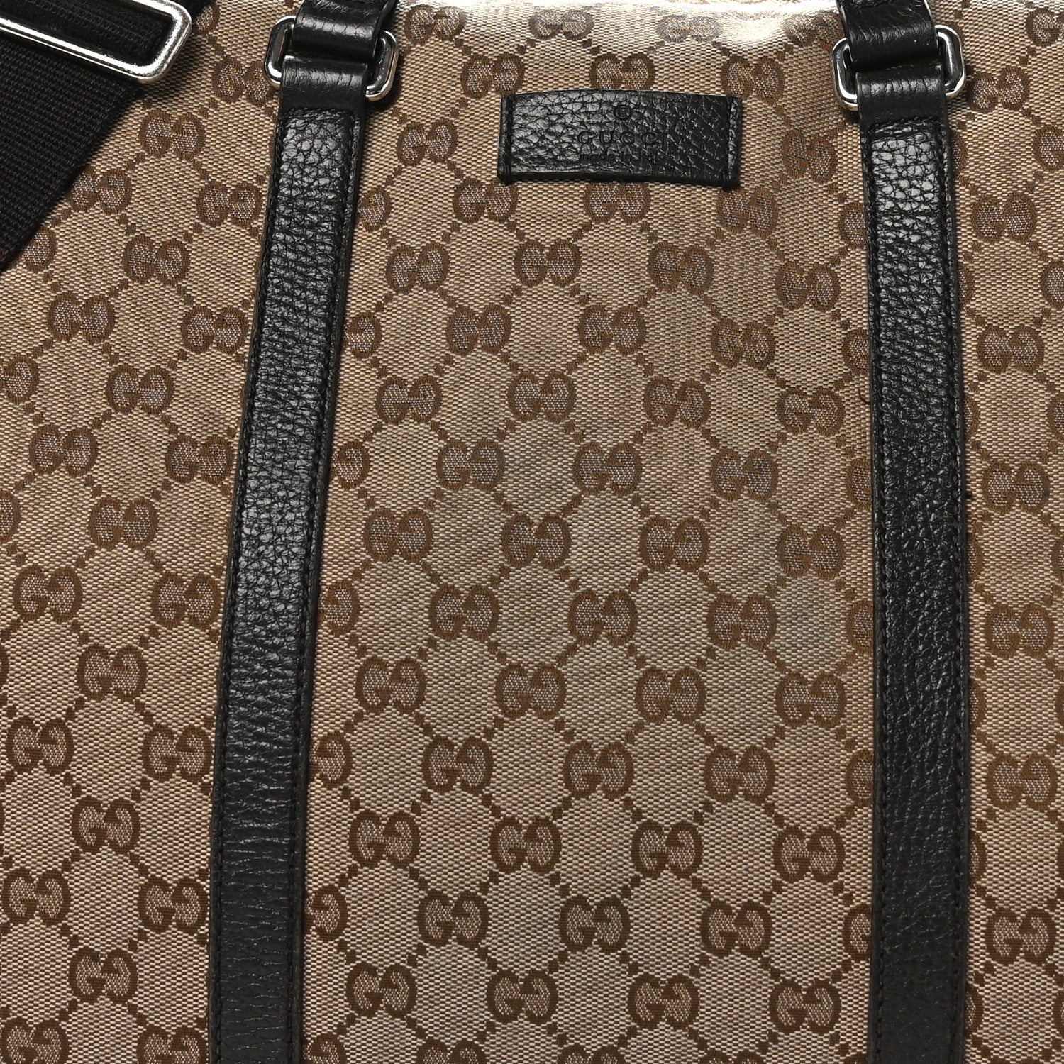 Gucci Monogram Dollar Calfskin Large Boston Duffle Bag Beige Ebony Testa di Moro Marrone Scuro 7 of 16