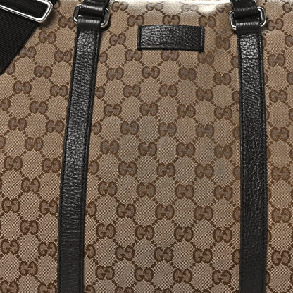Gucci Monogram Dollar Calfskin Large Boston Duffle Bag Beige Ebony Testa di Moro Marrone Scuro 7 of 16