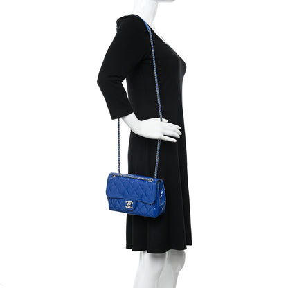 Chanel Patent Quilted Small Coco Shine Flap Blue 2 of 11
