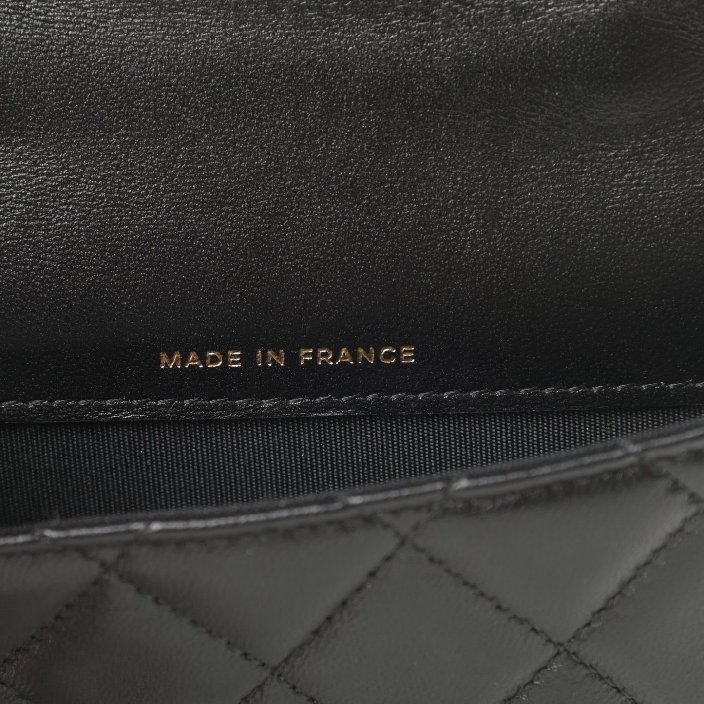 Lambskin Quilted Top Handle Flap Coin Purse With Chain Black