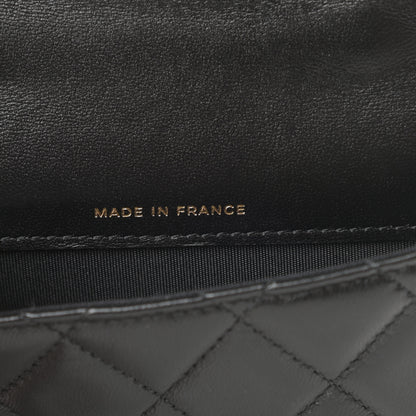 Chanel Lambskin Quilted Top Handle Flap Coin Purse With Chain Black 7 of 12