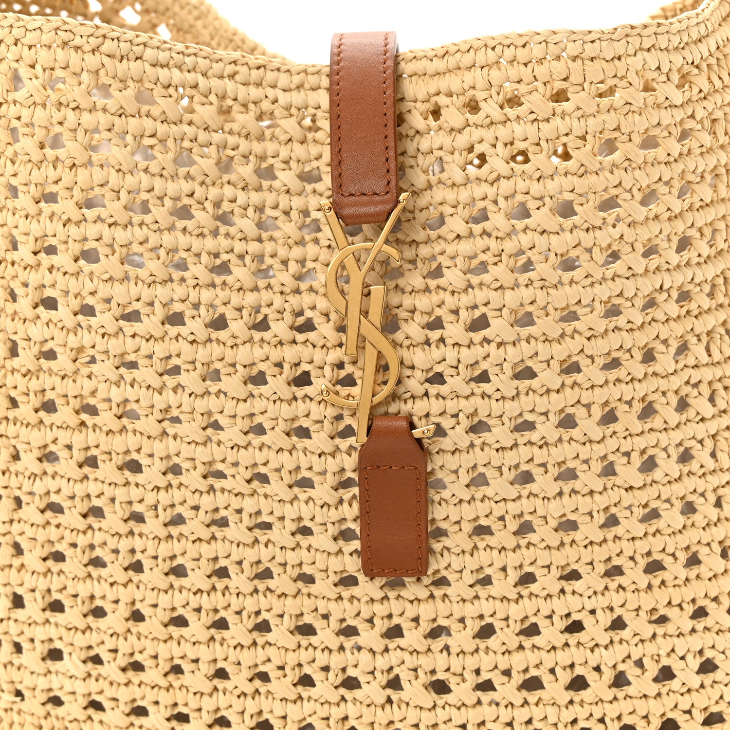 Saint Laurent Raffia Monogram Hobo Naturale 8 of 13