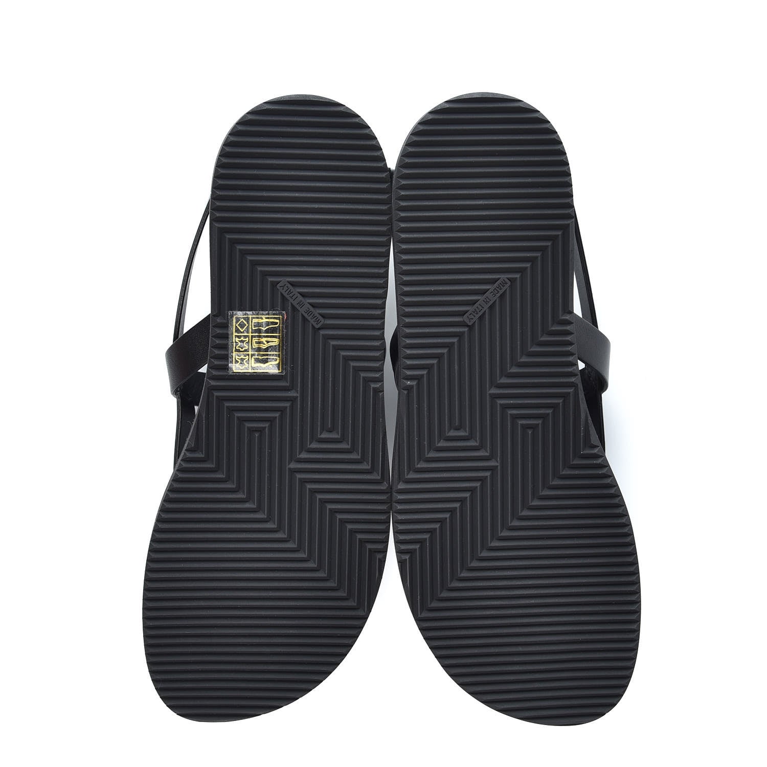 Hermes Calfskin Rubber Tahiti Sandals 39 Black 5 of 10