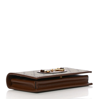 Gucci GG Supreme Monogram Azalea Calfskin Horsebit 1955 Wallet On Chain Beige Ebony Brown Sugar 4 of 10