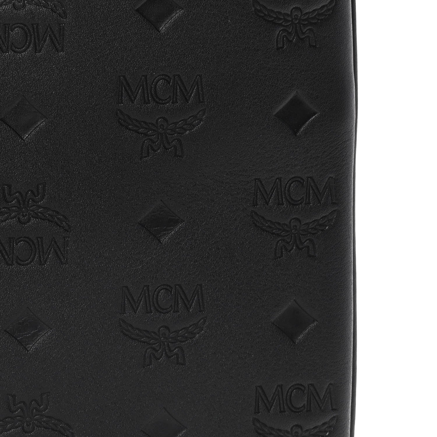 MCM Calfskin Ottomar Monogram Medium Crossbody Pouch Black 7 of 11