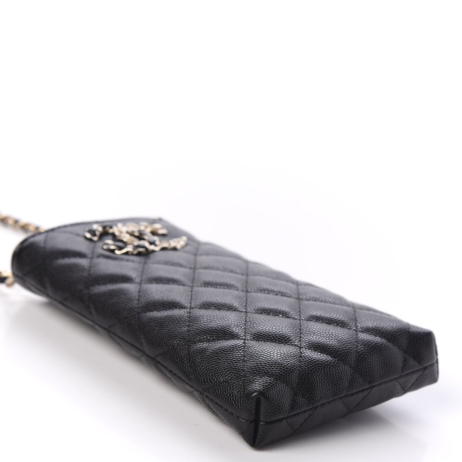 Chanel Caviar Quilted French New Wave Phone Holder With Chain Black 3 of 11