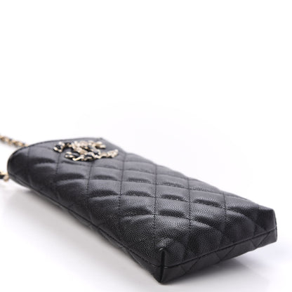 Chanel Caviar Quilted French New Wave Phone Holder With Chain Black 3 of 11