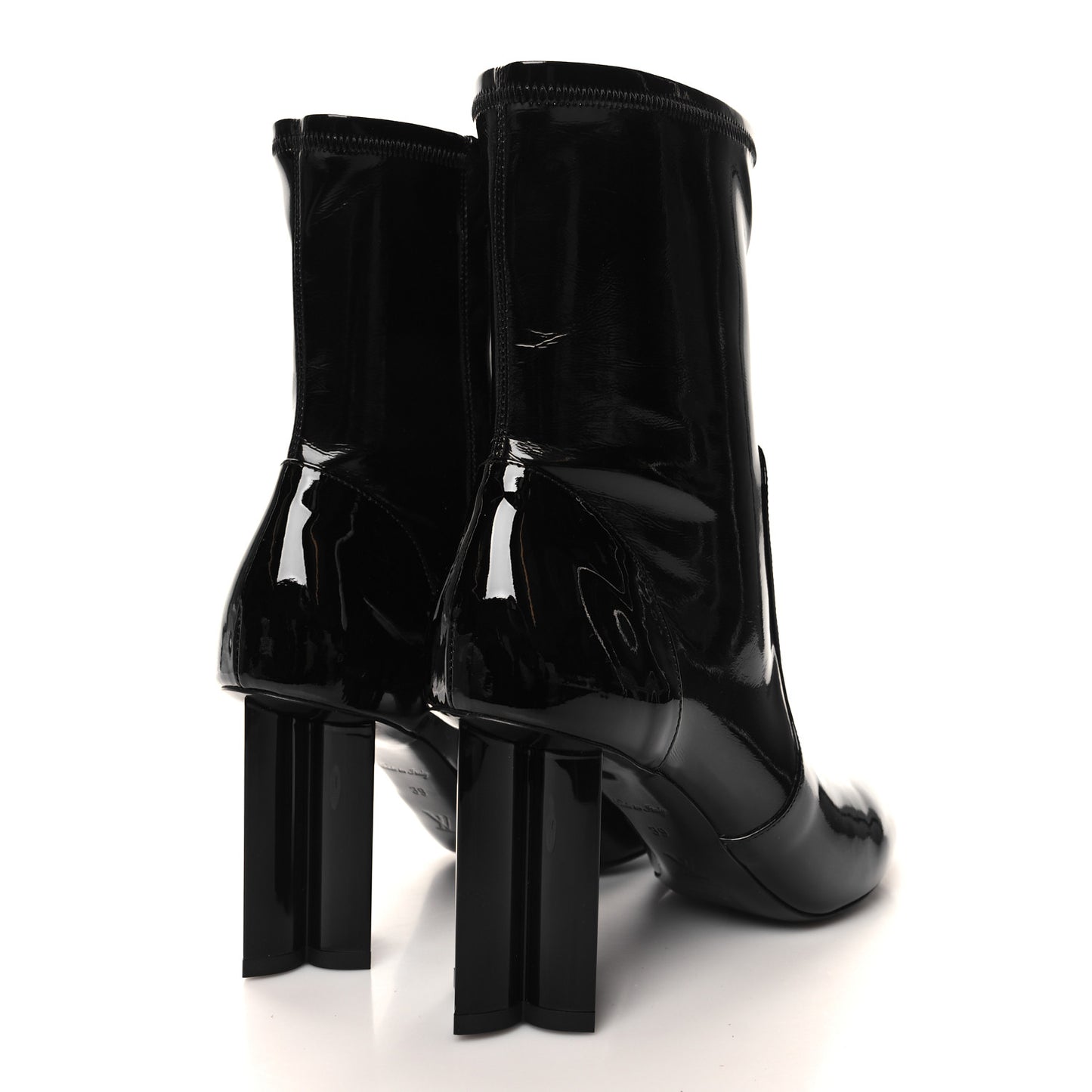 Patent Silhouette Ankle Boots 39 Black