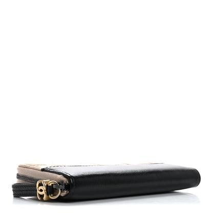 Chanel Aged Calfskin Quilted Small Gabrielle Zip Around Wallet Beige Black 4 of 14