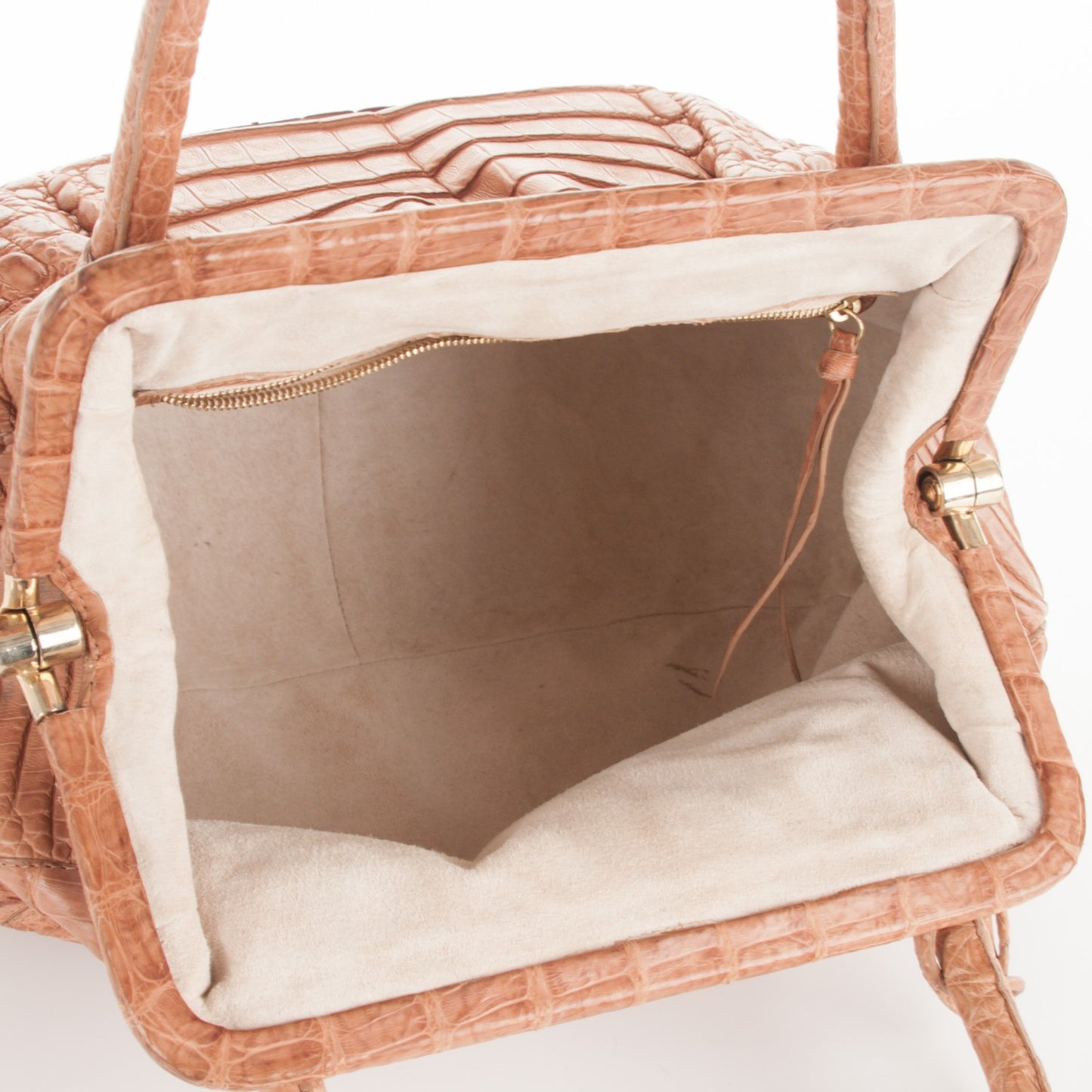 Crocodile Leaf Frame Bag Brown
