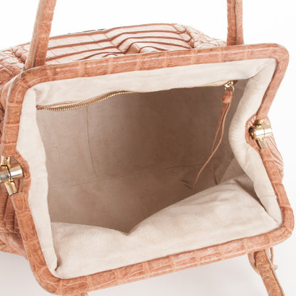 Nancy Gonzalez Crocodile Leaf Frame Bag Brown 5 of 8
